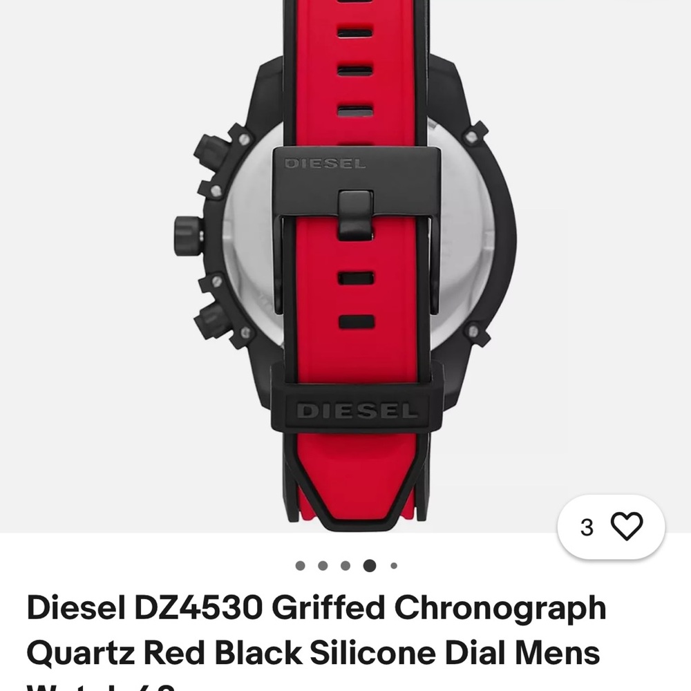 Diesel Dual-Tone Black and Red Chronograph - Picture 2 of 5
